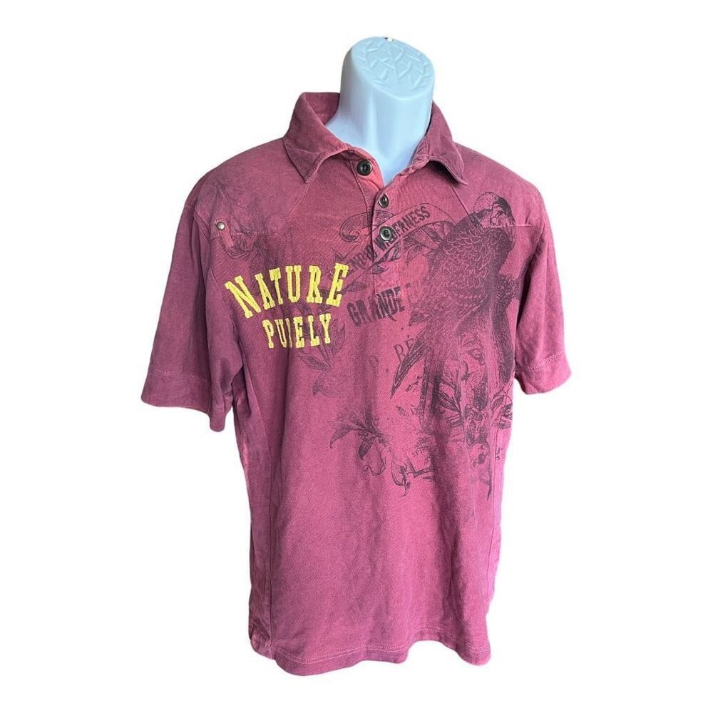 Mens Decoded Nature Purely Stitched Ink Washed Polo Shirt - Sz L